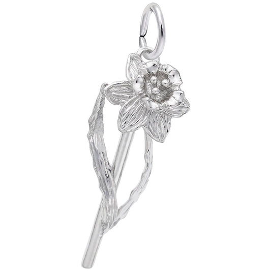 Spring Daffodil Flower Charm - Elegant Jewelry for Nature Lovers 3305