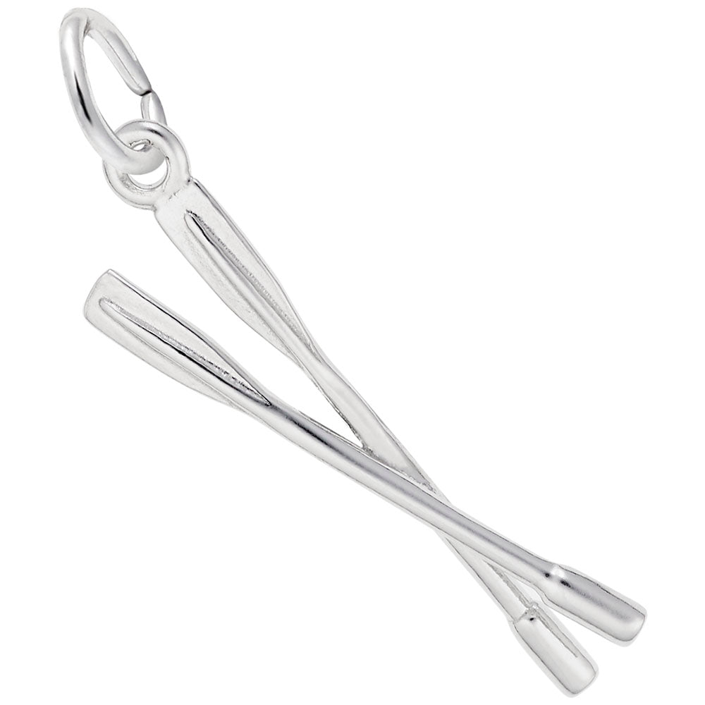 Sterling Silver Crew Oars Charm for Nautical Jewelry Lovers 3309
