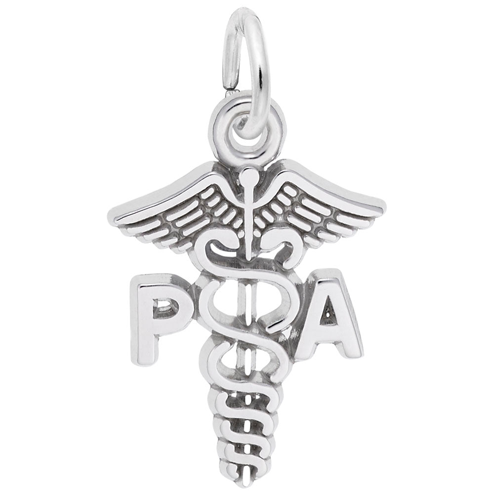 Physician's Assistant Caduceus Charm - Medical Profession Jewelry 3316