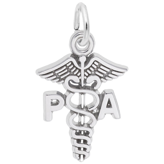 Physician's Assistant Caduceus Charm - Medical Profession Jewelry 3316