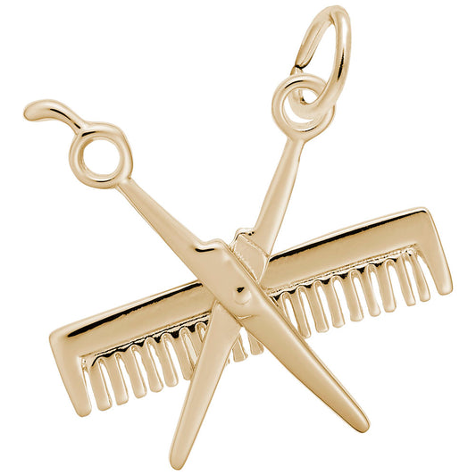Cosmetology Comb and Scissors Charm for Hair Stylists & Beauty Lovers 3318