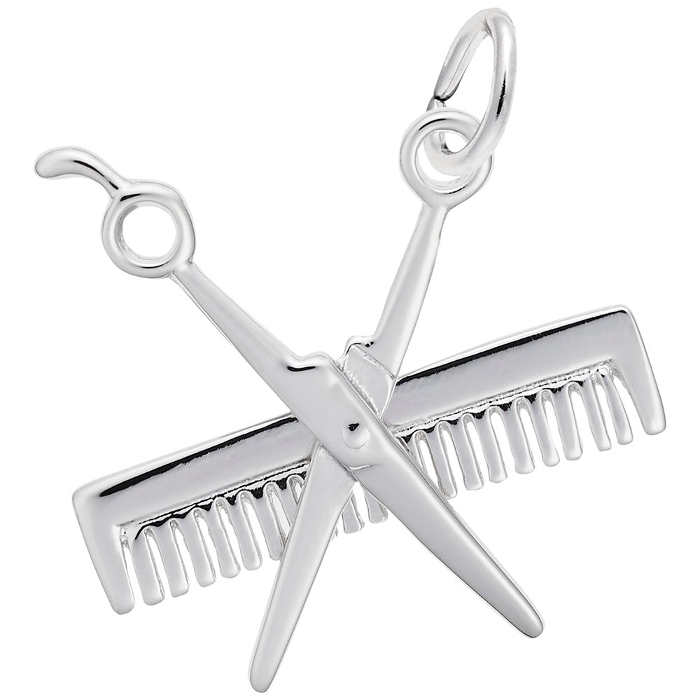 Cosmetology Comb and Scissors Charm for Hair Stylists & Beauty Lovers 3318