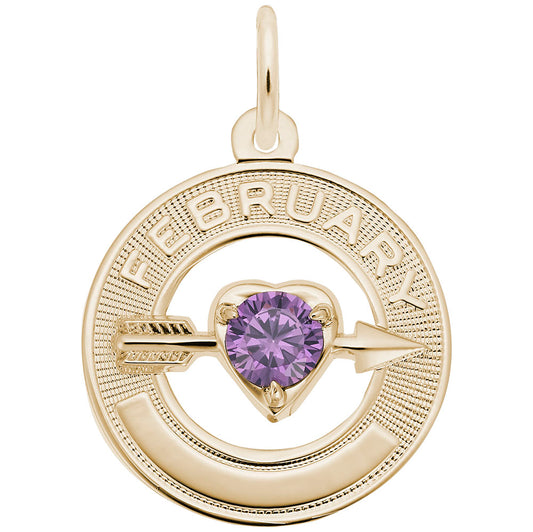 February Love Birthstone Charm for Family & Friendship Jewelry 3332