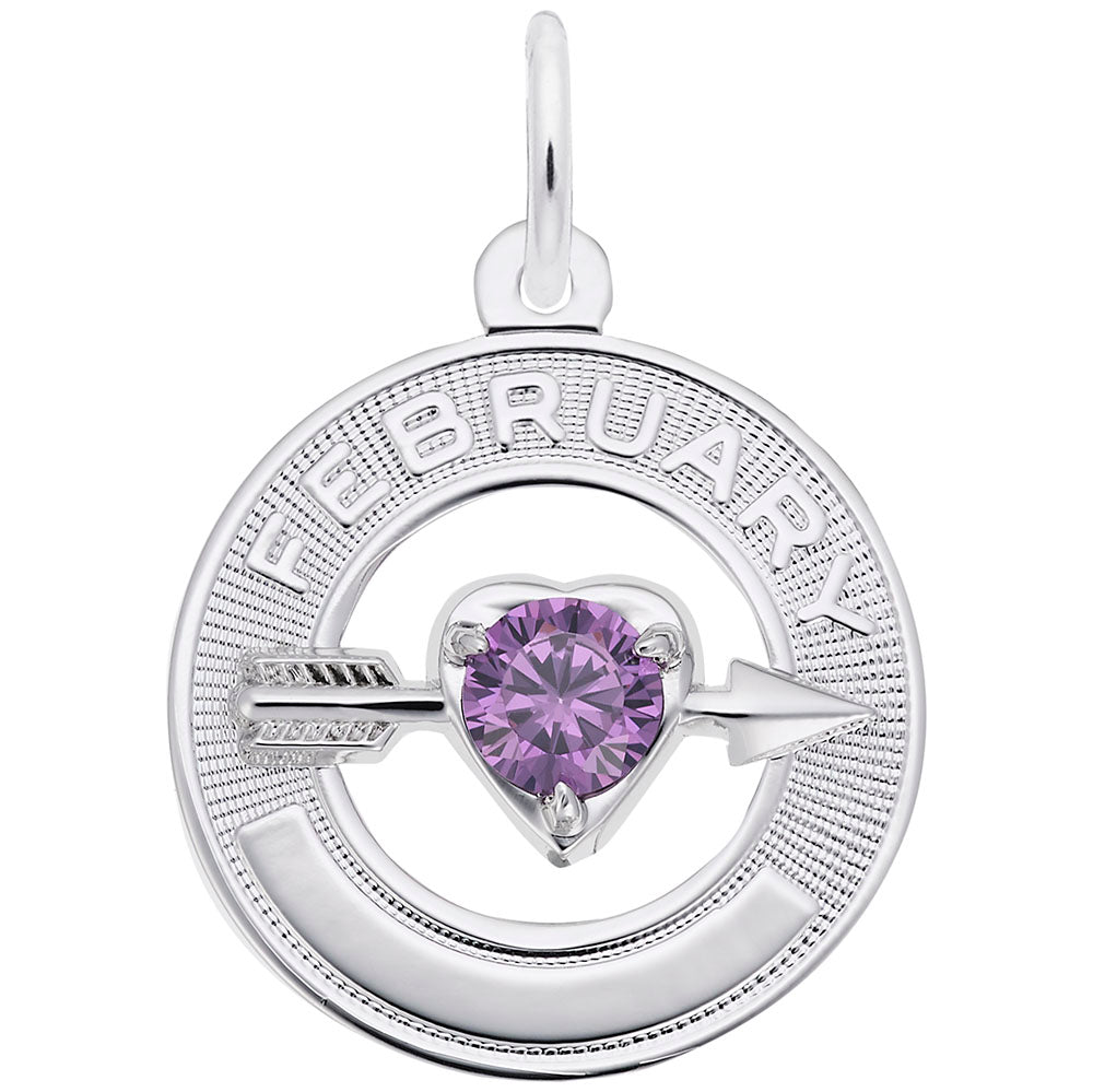 February Love Birthstone Charm for Family & Friendship Jewelry 3332