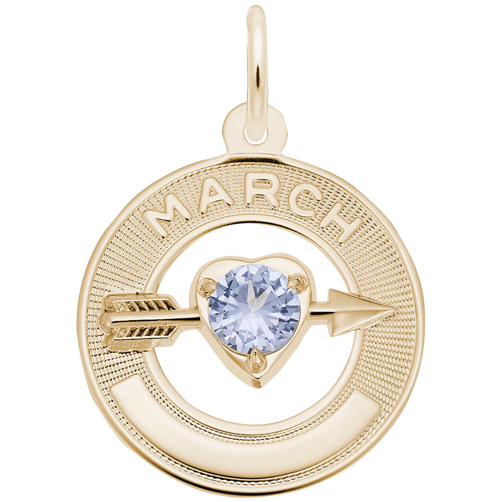 March Birthstone Charm - Love & Family Friendship Jewelry 3333
