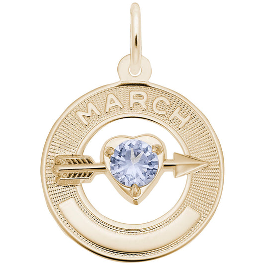 March Birthstone Charm - Love & Family Friendship Jewelry 3333