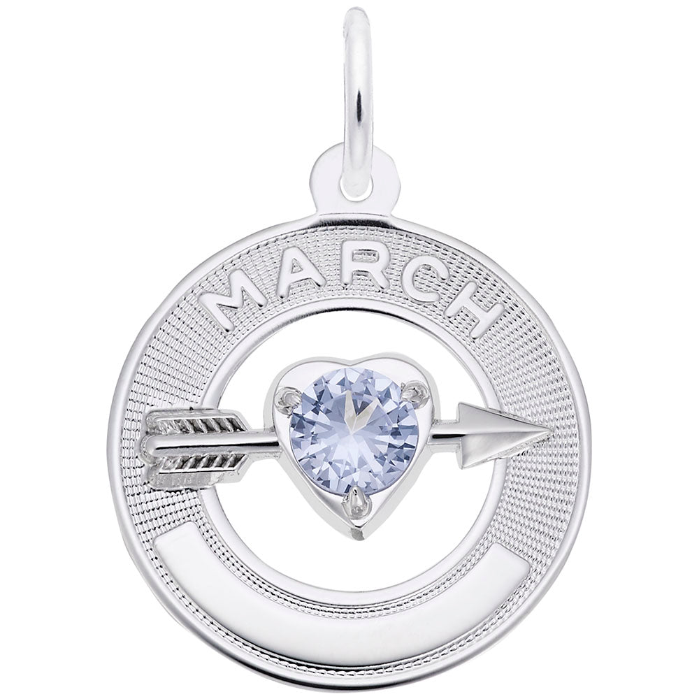 March Birthstone Charm - Love & Family Friendship Jewelry 3333