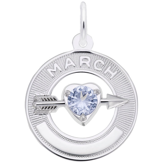 March Birthstone Charm - Love & Family Friendship Jewelry 3333