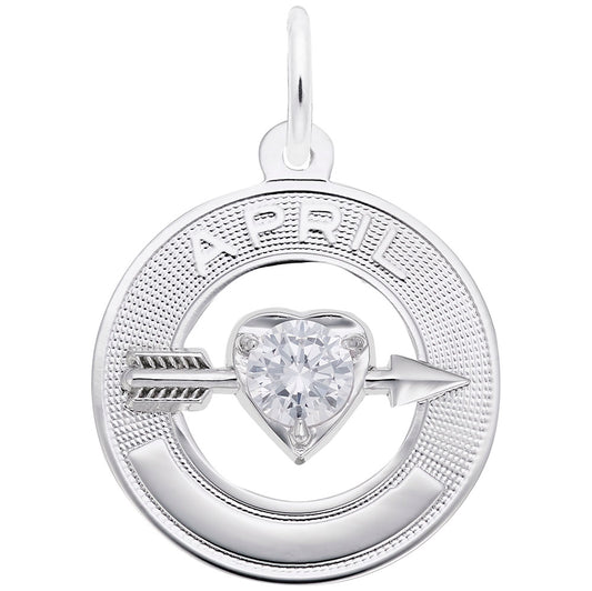 April Love Birthstone Charm for Baby - Family & Friendship Gift 3334