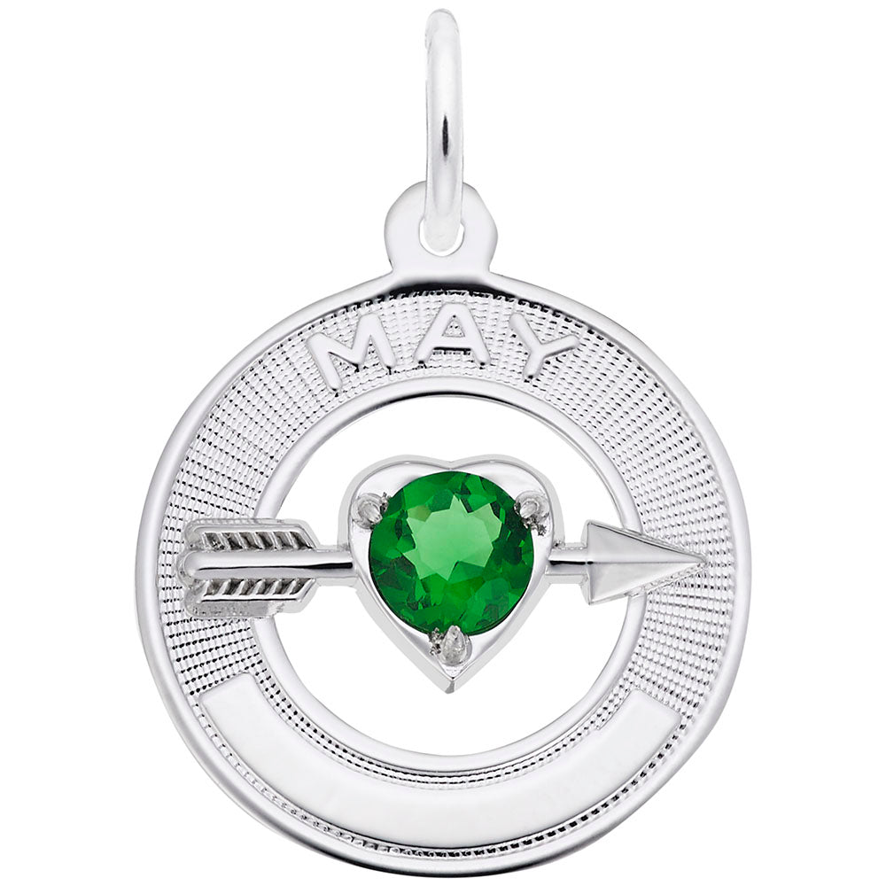 May Birthstone Charm - Love & Family Friendship Jewelry Gift 3335