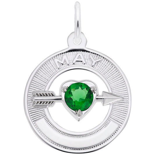 May Birthstone Charm - Love & Family Friendship Jewelry Gift 3335