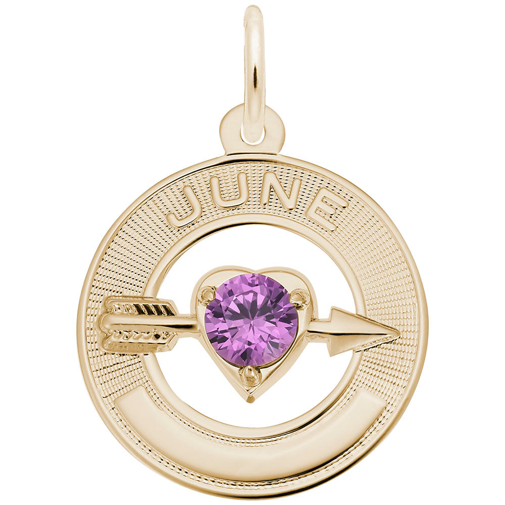 June Love Birthstone Charm - Family & Friendship Jewelry Gift 3336