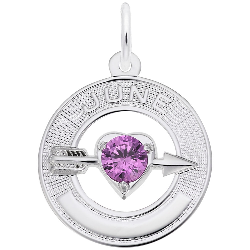 June Love Birthstone Charm - Family & Friendship Jewelry Gift 3336