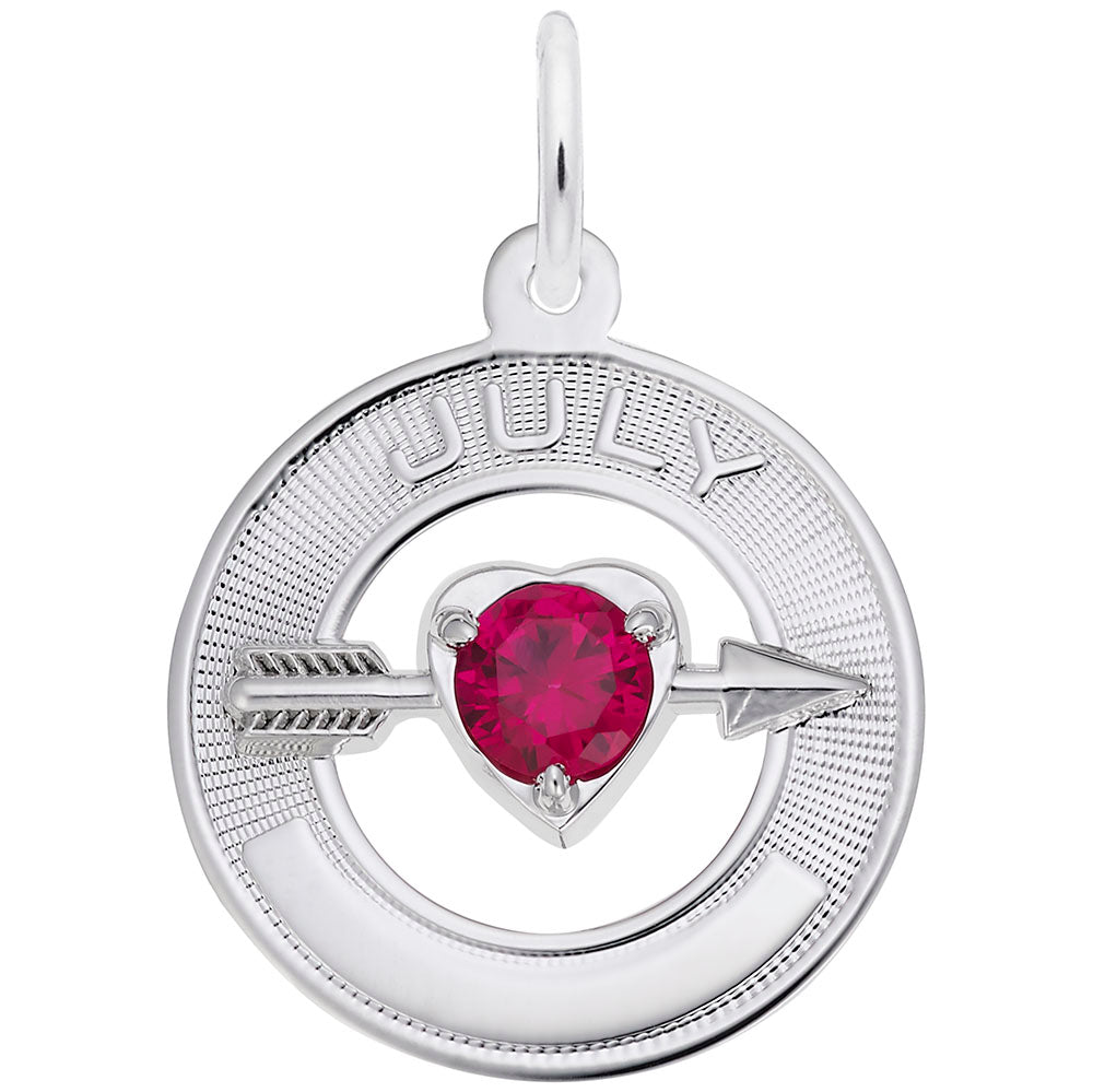 July Birthstone Charm - Love & Family Friendship Jewelry Gift 3337