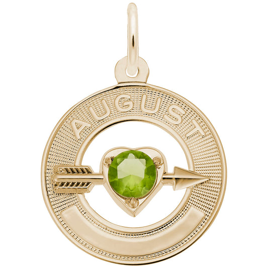 August Love Birthstone Charm for Family & Friendship Jewelry 3338