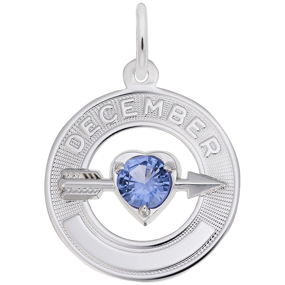 December Birthstone Charm - Love & Family Friendship Jewelry 3342