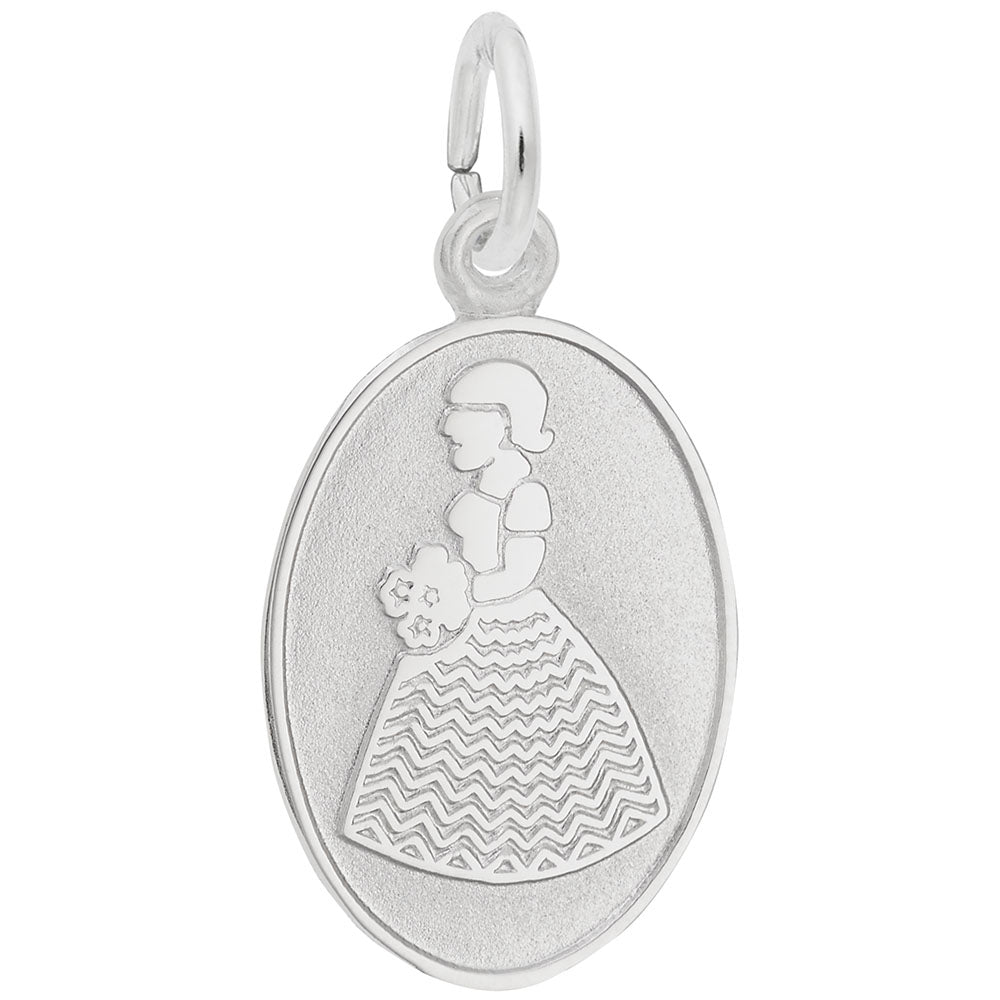Personalized Bridesmaid Oval Disc Charm - Engravable Gift Idea 3352