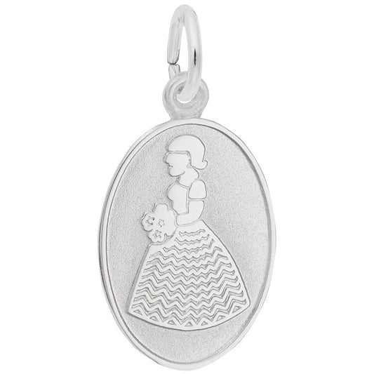 Personalized Bridesmaid Oval Disc Charm - Engravable Gift Idea 3352