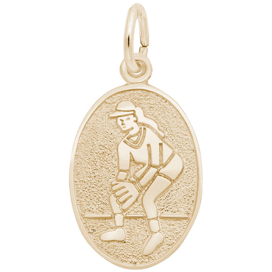 Softball Oval Disc Charm - Perfect Gift for Sports Enthusiasts 3353