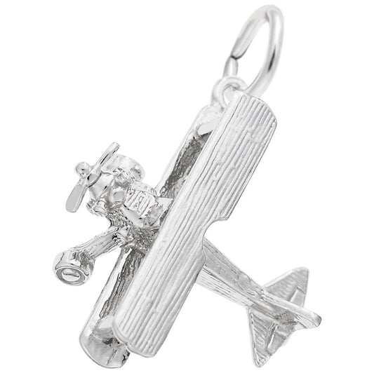 Vintage Biplane Charm for Bracelets - Aviation Jewelry Gift 3357