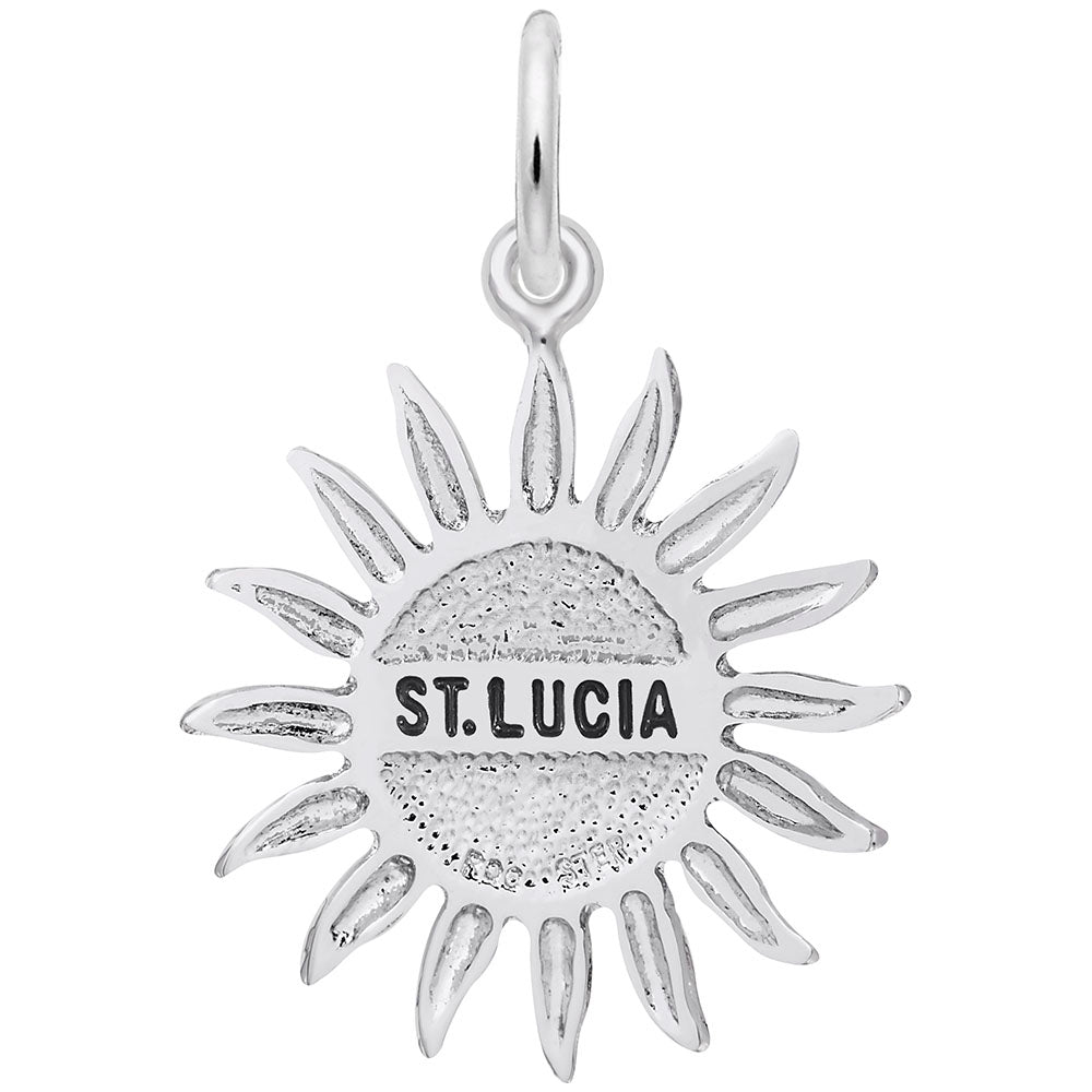 St. Lucia Sun Large Charm - Tropical Island Travel Jewelry 3367