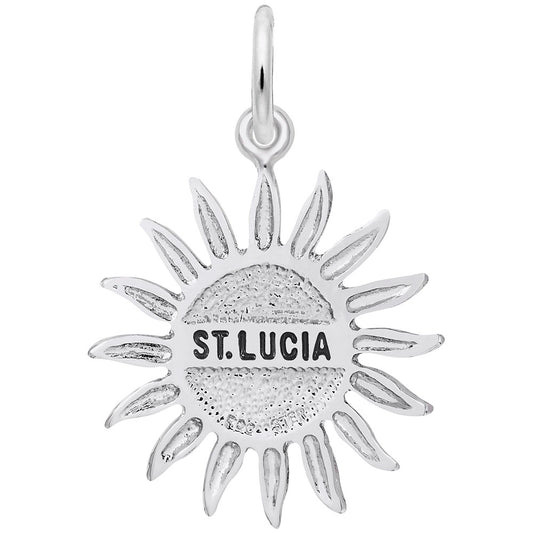 St. Lucia Sun Large Charm - Tropical Island Travel Jewelry 3367