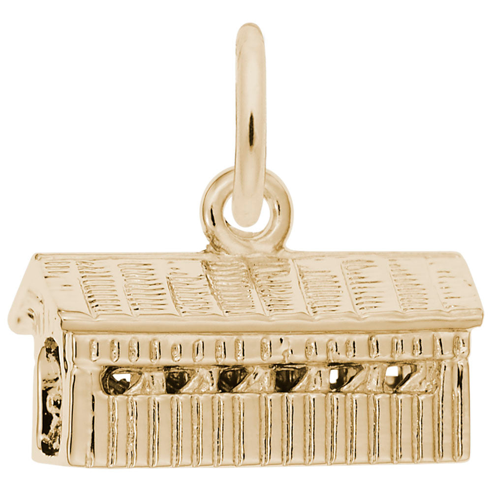 Small Covered Bridge Charm - Travel Souvenir Jewelry for Collectors 3371