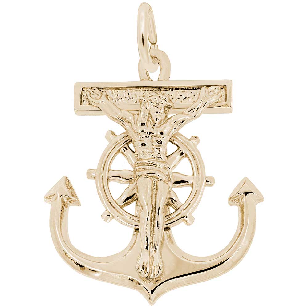 New Mariners Cross Charm - Elegant Religious Jewelry for Faith 3375