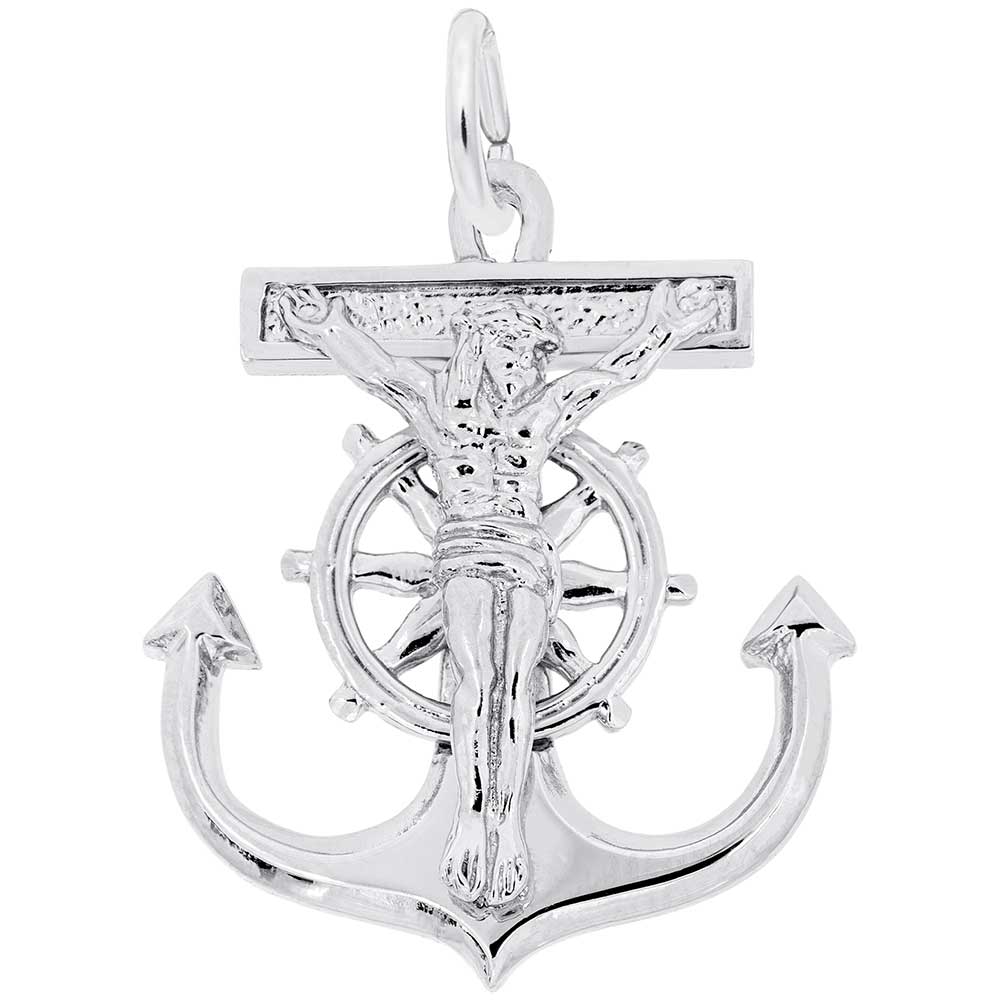 New Mariners Cross Charm - Elegant Religious Jewelry for Faith 3375