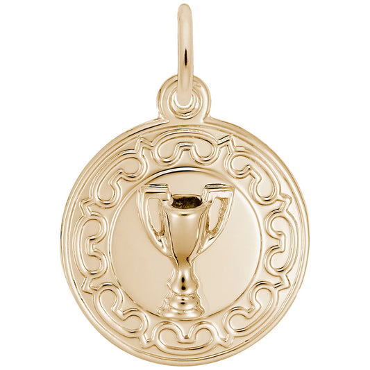 Custom Trophy Disc Charm - Personalized Award Keepsake Jewelry 3378