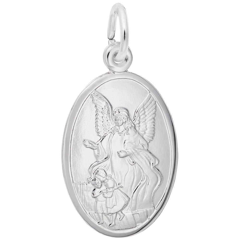 Guardian Angel Oval Disc Charm for Special Occasions & Faith 3387
