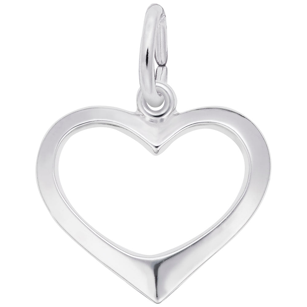 Open Heart Charm - Elegant Silver Pendant for Meaningful Moments 3391