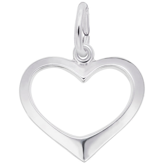 Open Heart Charm - Elegant Silver Pendant for Meaningful Moments 3391