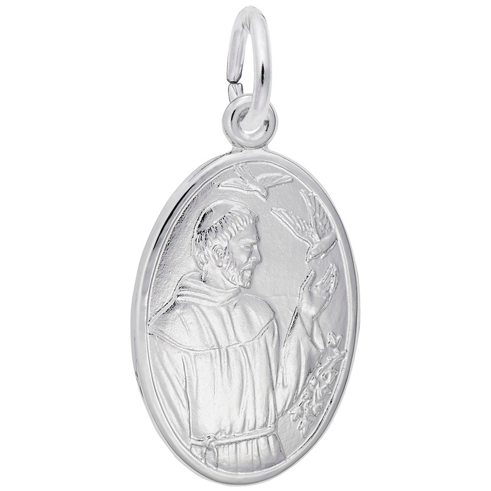 St. Francis Oval Disc Charm - Faith Symbol Jewelry for Inspiration 3401
