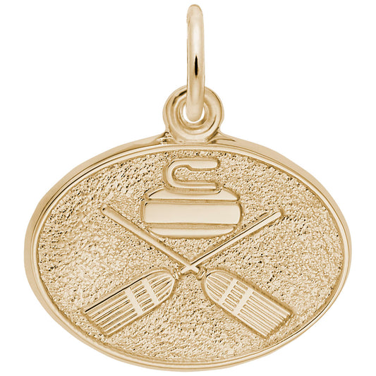 Canada Curling Oval Disc Charm - Celebrate Your Patriotism 3403