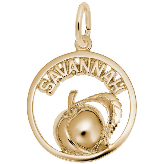 Savannah Peach Open Disc Charm - Travel Souvenir Jewelry Gift 3409