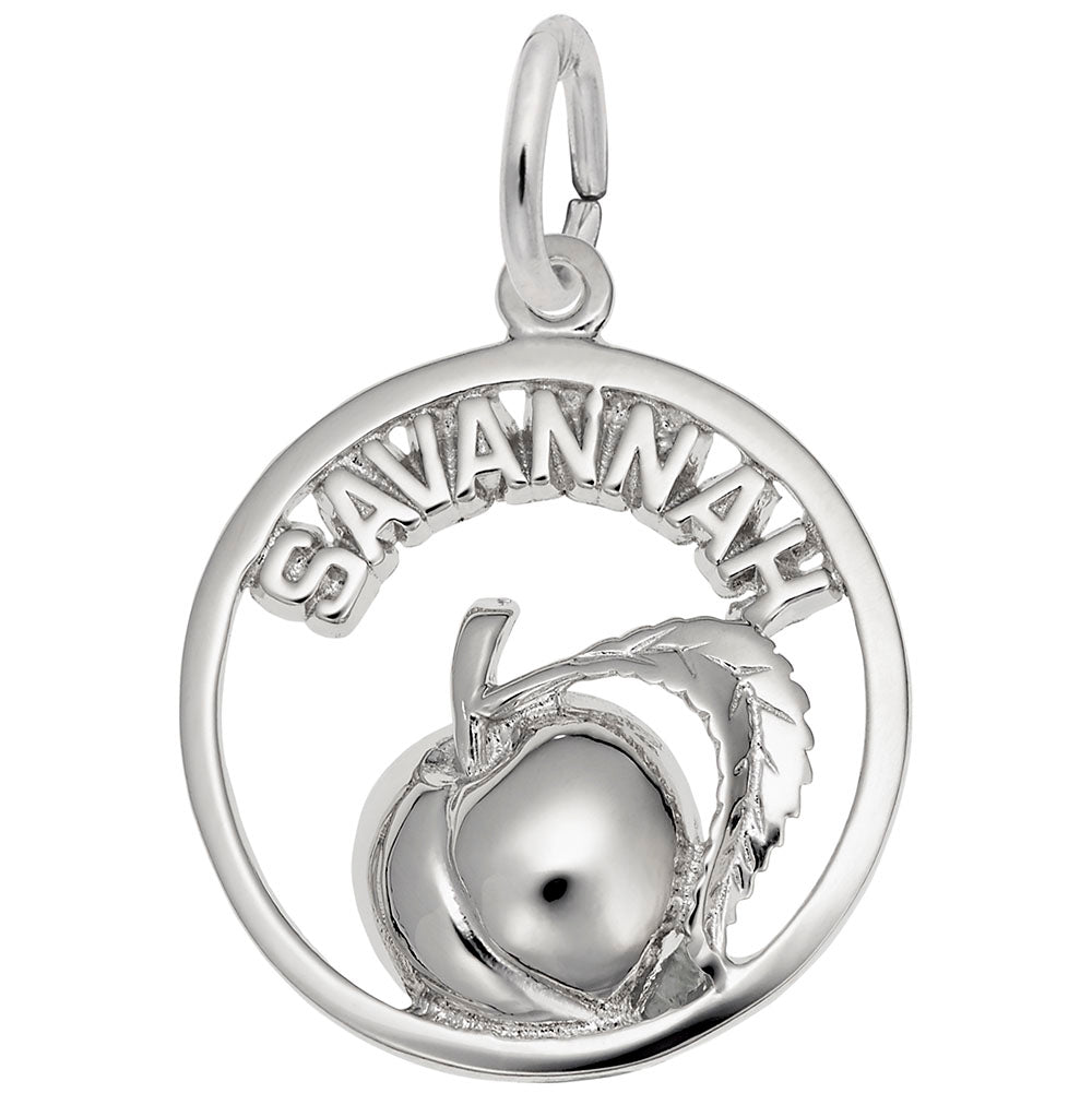 Savannah Peach Open Disc Charm - Travel Souvenir Jewelry Gift 3409