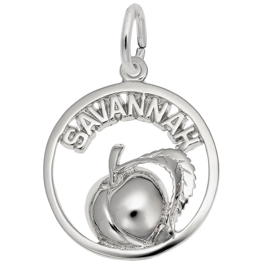 Savannah Peach Open Disc Charm - Travel Souvenir Jewelry Gift 3409