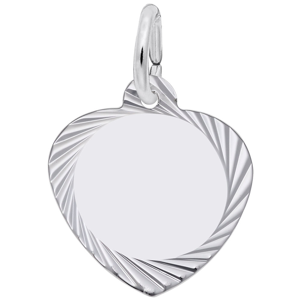 Small Diamond Faceted Heart Charm - Elegant Jewelry Accessory 3423