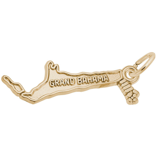 Grand Bahama Map Charm - Travel Souvenir Jewelry for Island Lovers 3434
