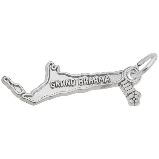 Grand Bahama Map Charm - Travel Souvenir Jewelry for Island Lovers 3434