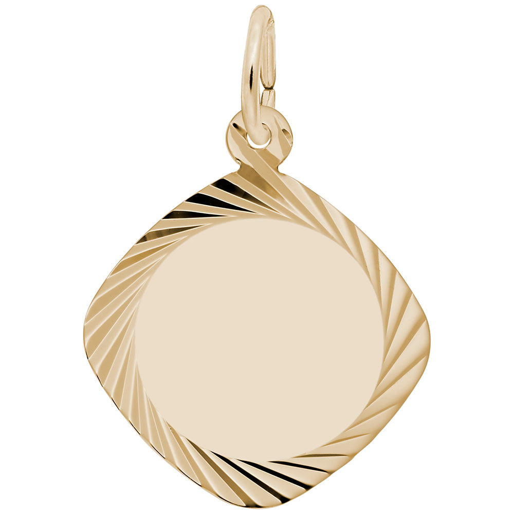Square Diamond Faceted Disc Charm for Elegant Jewelry Designs 3440