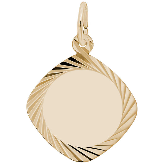 Square Diamond Faceted Disc Charm for Elegant Jewelry Designs 3440