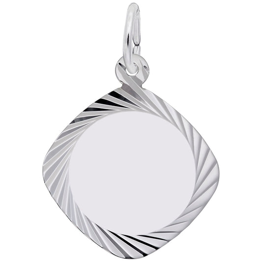 Square Diamond Faceted Disc Charm for Elegant Jewelry Designs 3440