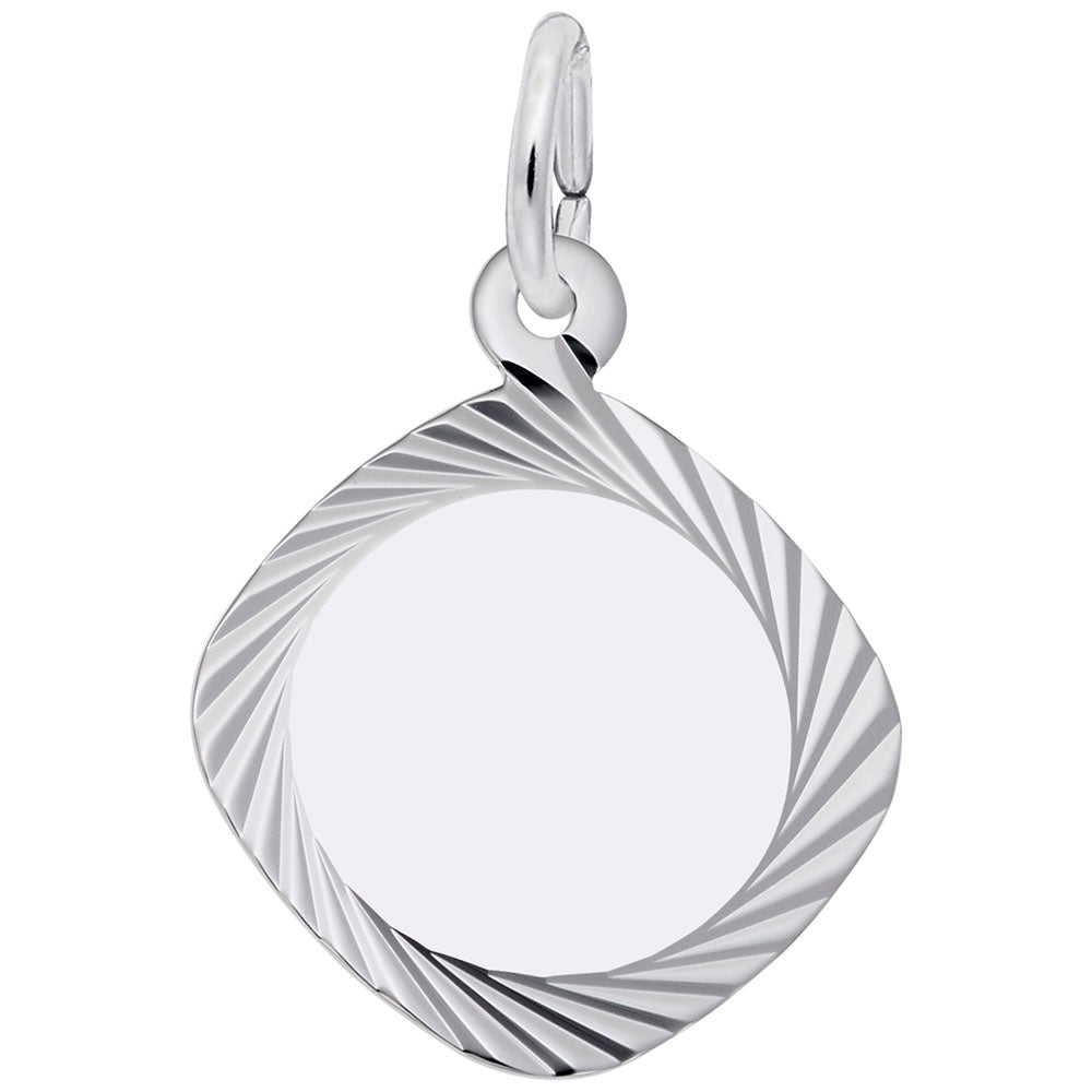 Small Square Diamond Faceted Disc Charm for Elegant Jewelry 3441