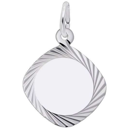 Small Square Diamond Faceted Disc Charm for Elegant Jewelry 3441