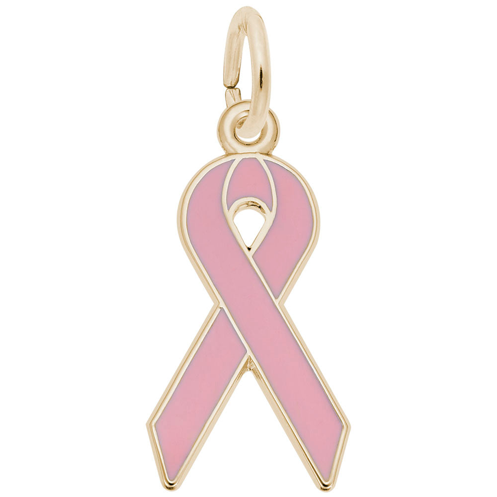 Breast Cancer Awareness Ribbon Charm - Sympathy Love Gift 3448