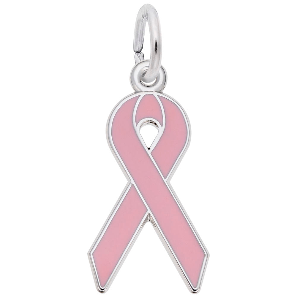 Breast Cancer Awareness Ribbon Charm - Sympathy Love Gift 3448