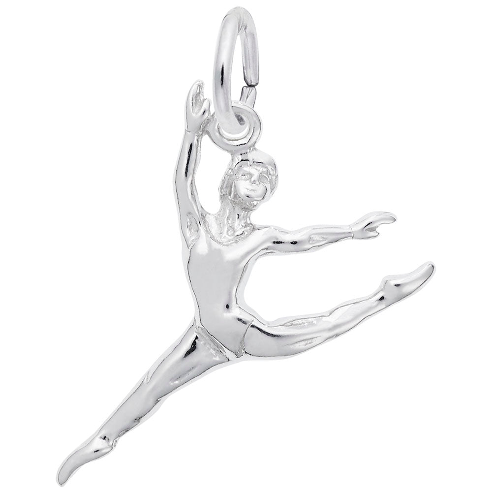 Leaping Ballet Dancer Charm - Elegant Dance Jewelry for Performers 3449