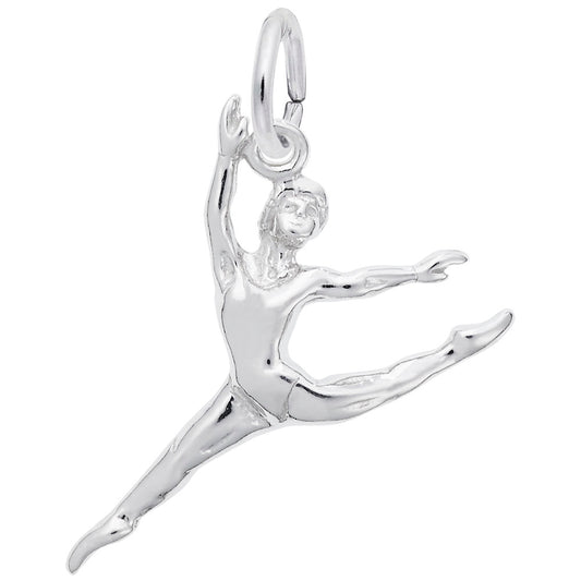 Leaping Ballet Dancer Charm - Elegant Dance Jewelry for Performers 3449